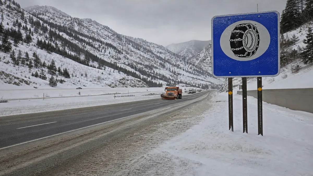 Road Conditions mountain pass guide illustration