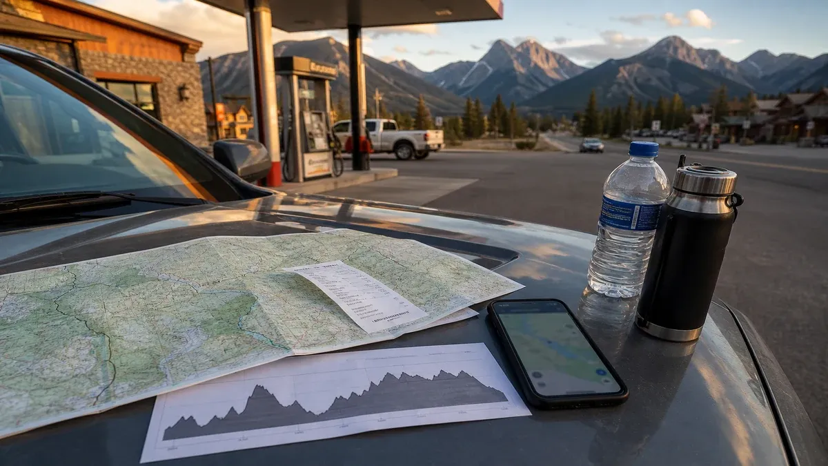 Trip Planning mountain pass guide illustration